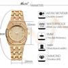 MISSFOX Womens Watch Hip Hop Full Quartz Wristwatch Ins Style Gold/Two-Tone/White 2528 Model