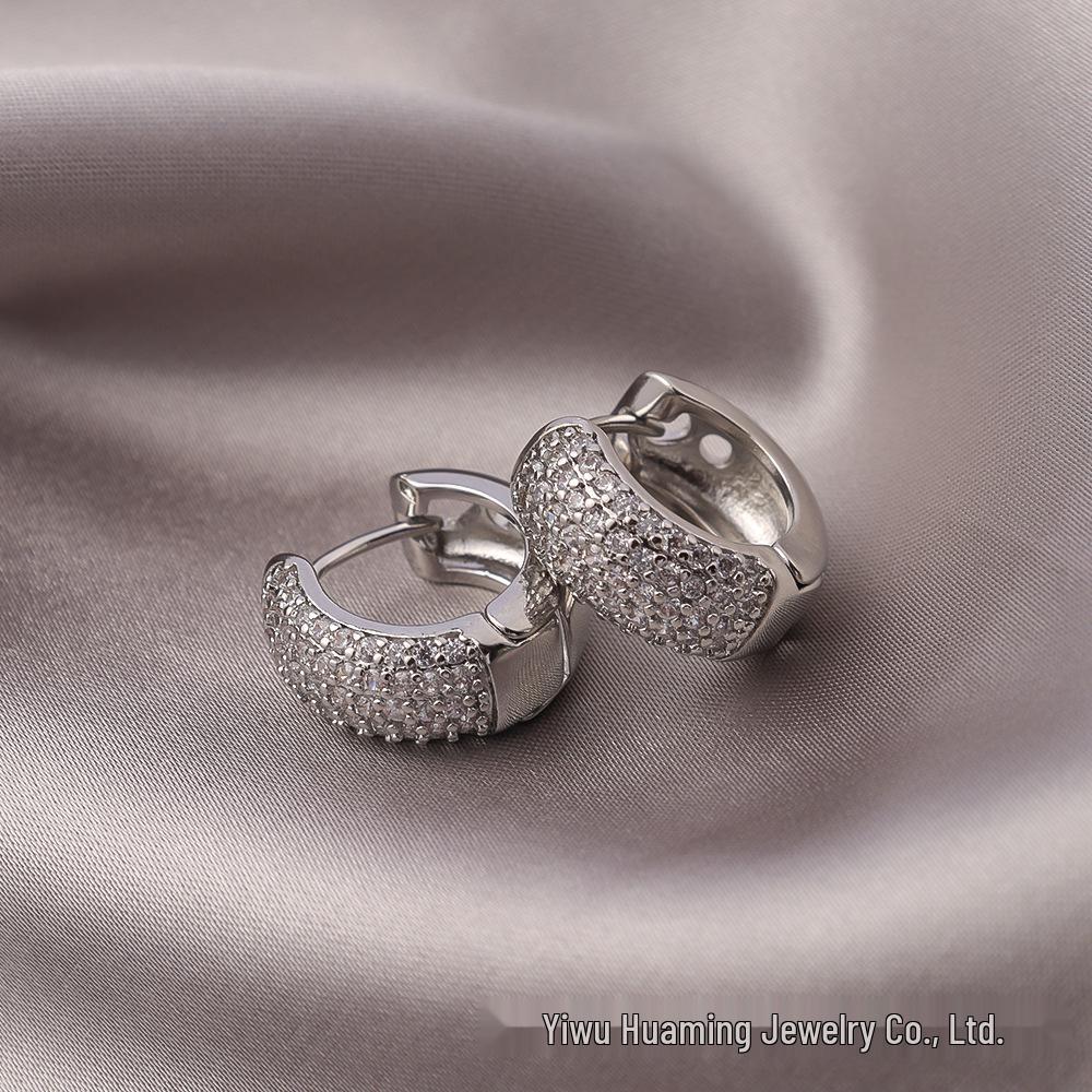 French Light Luxury Zircon Diamond Stud Earrings - Versatile & Trendy Styles