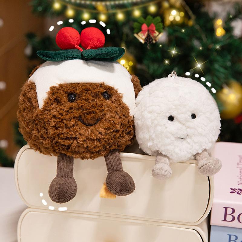 Cute Pudding Snowball Hipi Christmas Series Plush Toy Dolls Gingerbread People Couple Pendant Christmas Ornament