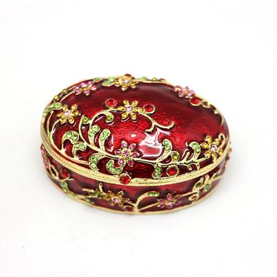 Wedding Small Gifts Enamel Colored Alloy Jewelry Box Oval Small Jewelry Storage Box Creative Home Small Ornaments