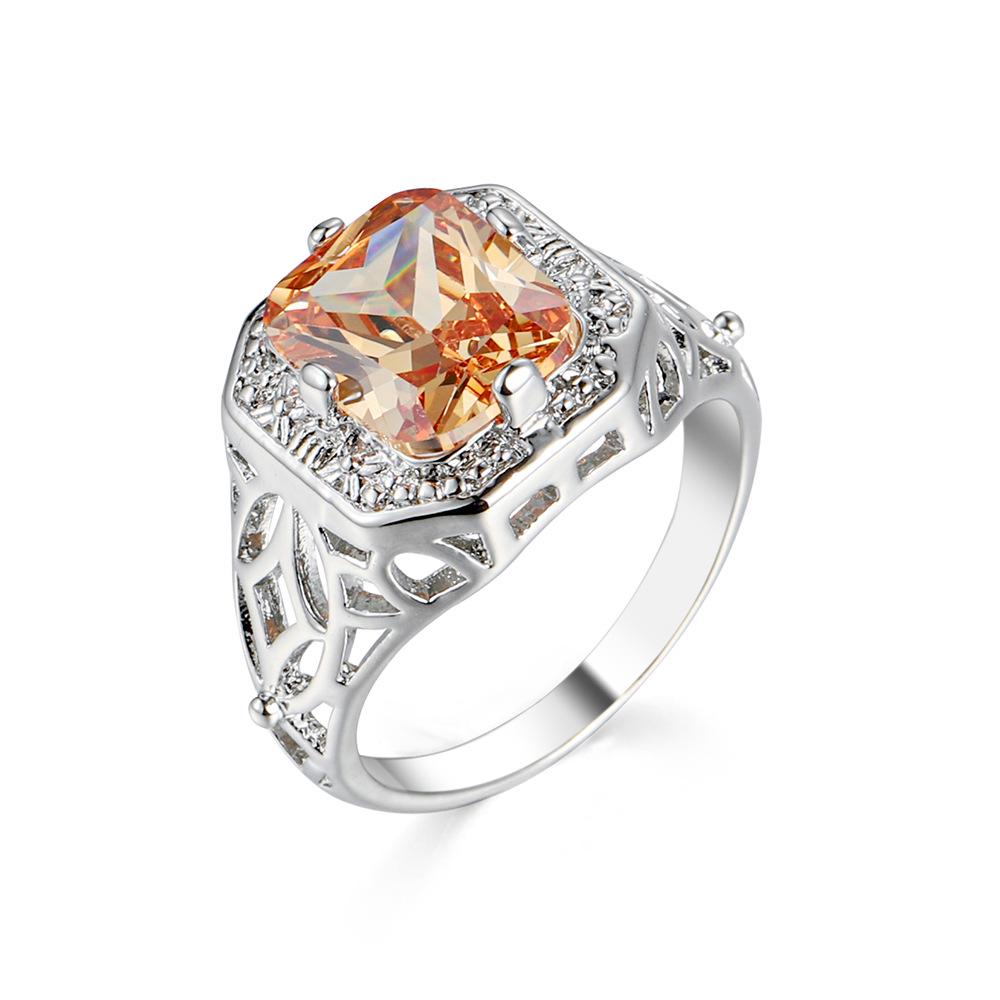 Luxury Women's Colorful Zircon Statement Ring – Exquisite Gemstone Fashion for Parties