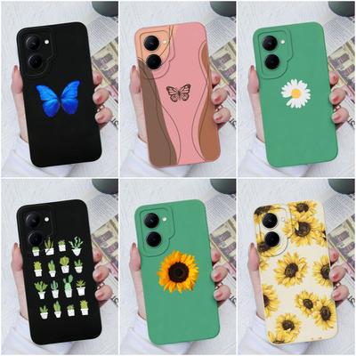 Fall für OPPO Realme C33 C35 C55 C11 12 15 17 20 30 Realme GT2 Pro Mode Sonnenblume Schmetterling flüssige Silikon Weiche TPU Für Realme Coque Fundas Stoßstange