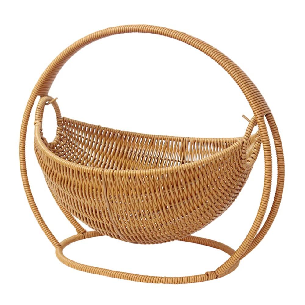 Candy Snack Storage Storage Basket Imitation Rattan Fruit Basket Hanging Cradle  Kitchen