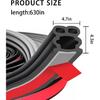 Car Door Seal Strip, 52.49Ft Rubber Double Layer Self Adhesive Automotive Weather Stripping For Windows Hood Trunk, Soundproofing Vehicle Sealing