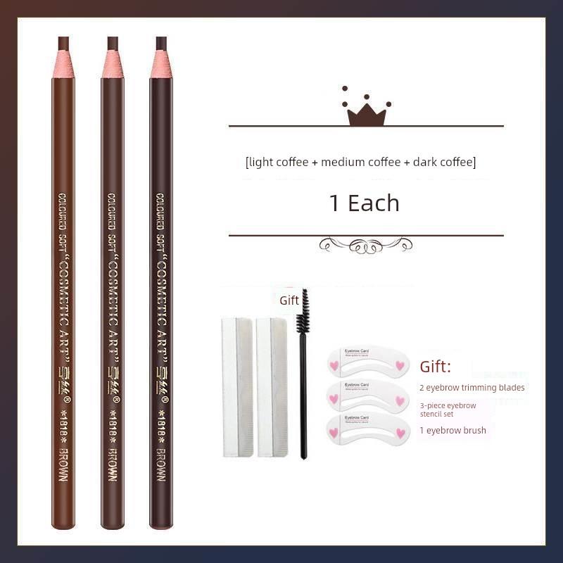 1818 Hengsi Threaded Eyebrow Pencil Waterproof Long-Lasting Non-Fading Henry Eyeliner Pen Two-In-One for Tattoo Artists