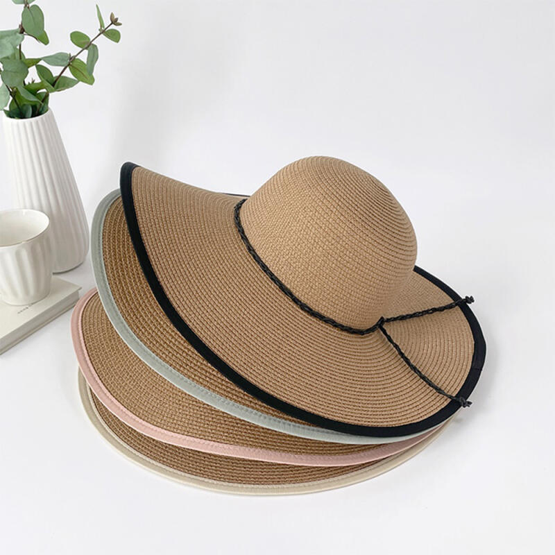 

Женский пляжный образ с широкополой соломенной шляпой C6963_Beige