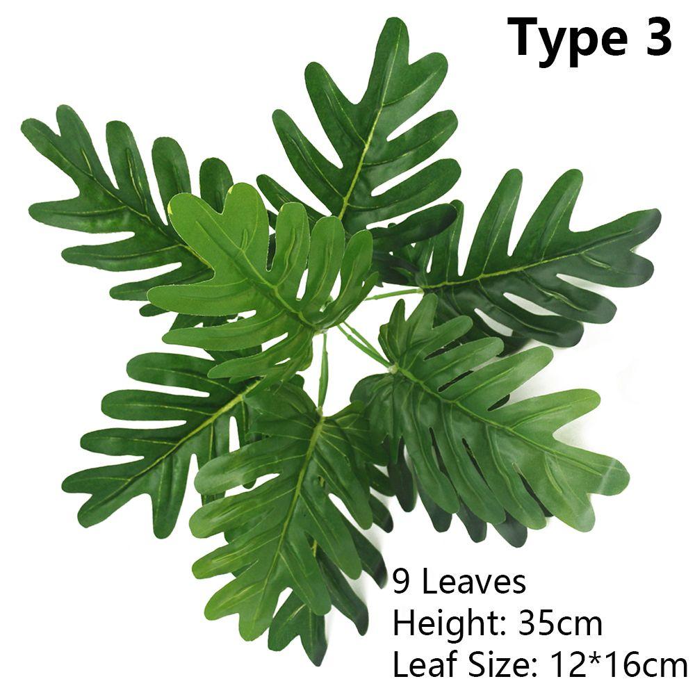 1 Bouquet Wedding Supply Home Decoration Landscape Simulation Grass Artificial Turtle Leaves Lifelike Palm Tropical Plants