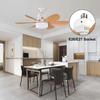 Socket Wood Grain Fan Light with Remote Control,Suitable for Living Room, Study, Household Use Ceiling Fan Light 6 Blades