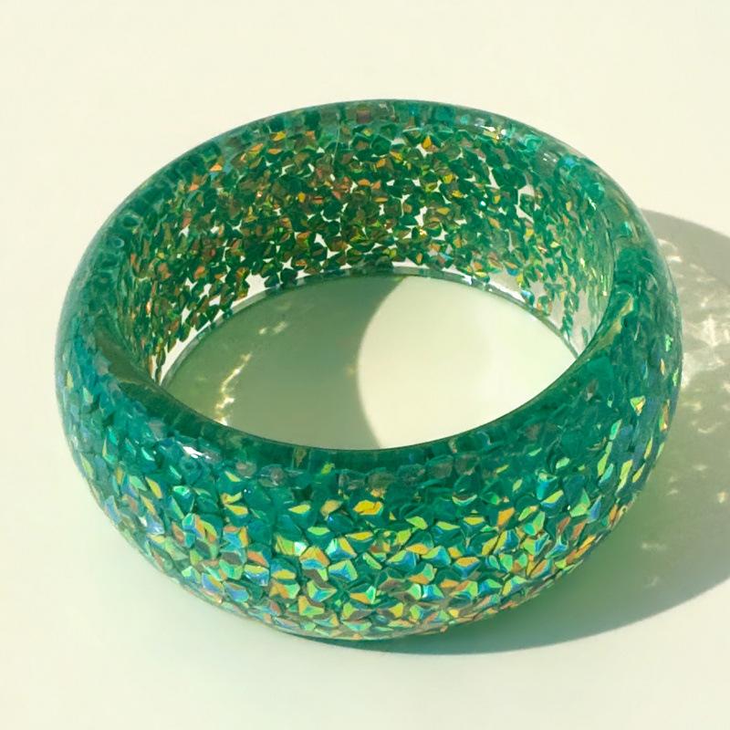 Accessories, exaggerated round resin glitter bracelets, transparent bracelets wholesale