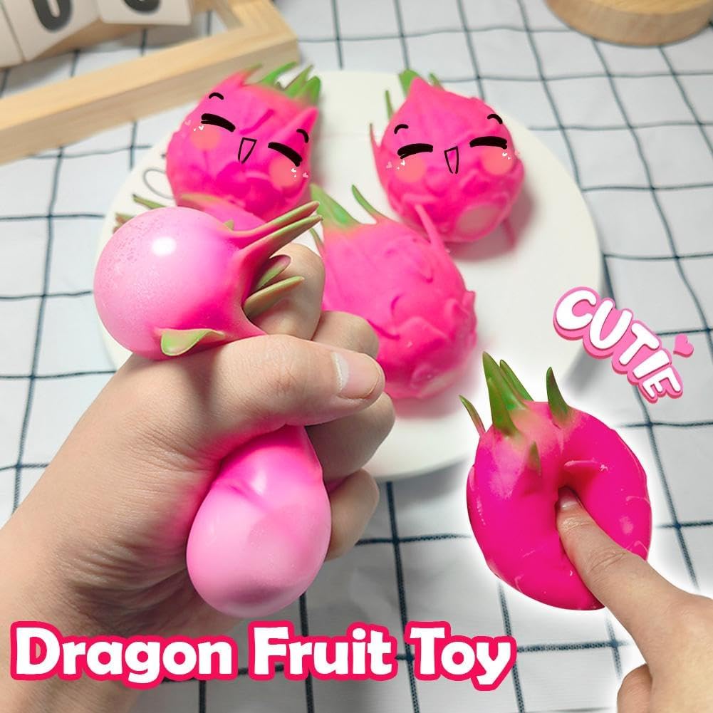 Maltose Dragon Fruit Squishy: Solid Texture Slow Rebound Squeeze Toy, Aesthetic Desktop Sensory Fidget for Anxiety Relief