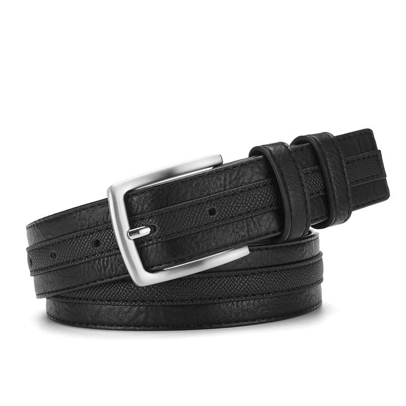 

Ремень из сплава с пряжкой, мужской ремень, повседневный ремень, мужской ремень Tide 125cm чёрный
