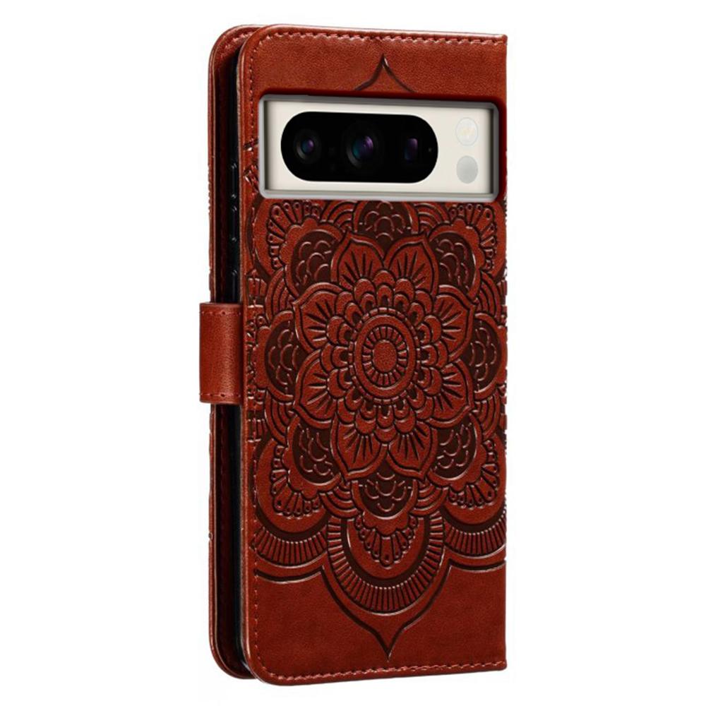 For Google Pixel 8 Pro Case PU Leather Mandala Imprinted Design Wallet Phone Cover