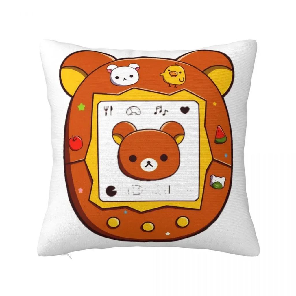 Rilakkuma Strawberries Square Pillow Case Polyester Cushions for Sofa Animal Bear Creative Cushion Covers