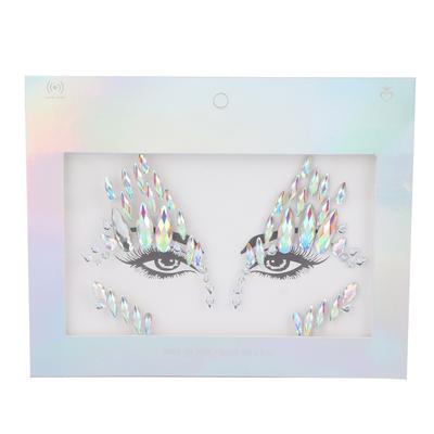 Festival için Glitter Yüz Çıkartmalar Gözler Yüz Parlak Rhinestones Etiket Yüz Süslemeleri