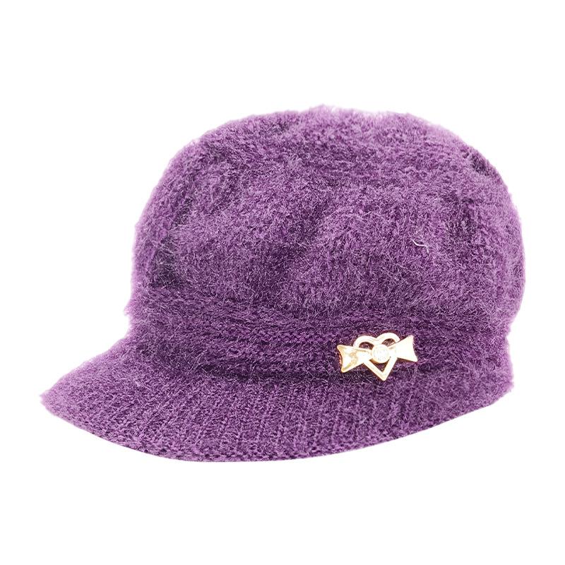 

Сердце Вязаная Шапка с Отделкой Зимняя Теплая Утолщенная Шапка-Тыква Подарок Для Улицы фиолетовый