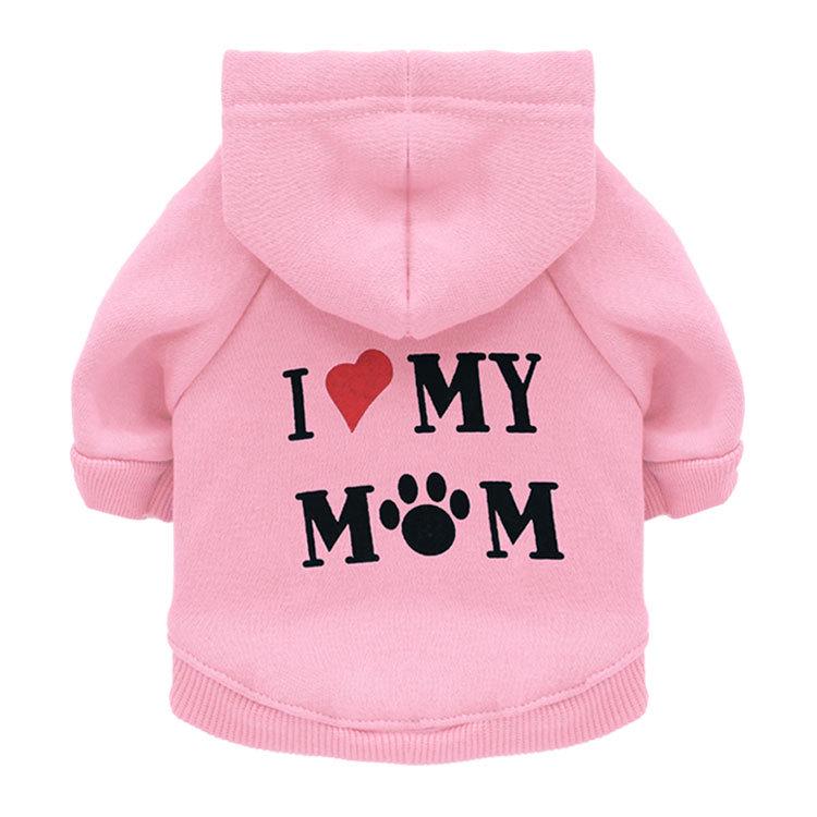 Dog Fleece Print Hoodie - Cozy Pet Clothing for Teddy, Spring to Winter