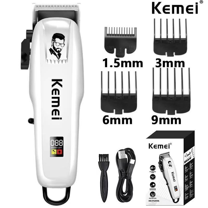 Kemei Electric Hair Clipper Hair Cut Wireless Trimmer Men Professional Clipper Machine Rechargeable Hair Cut Barber 809A PG