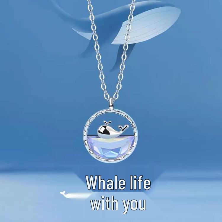 Whale Pendant Women s Luxury Titanium Steel Necklace – Elegant Clavicle Chain, Perfect Best Friend Gift