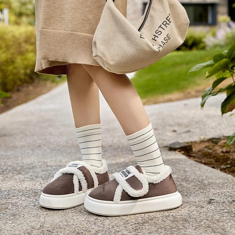 Winter Neue Modische Baumwollschuhe Damen Bequeme Warme Rutschfeste Baumwollpantoffeln Damen Komfort Baumwollschuhe Zapatos Mujer