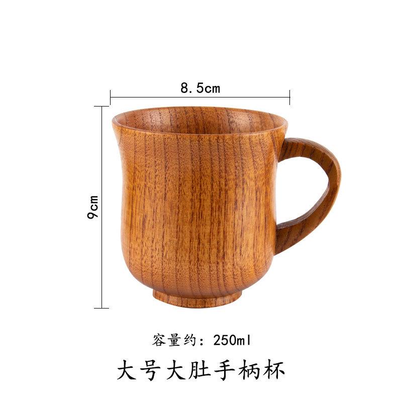 1Pcs Wooden Big Belly Cups Handmade Jujube Wood Handle Cups Beer Tea Coffee Milk Water Cup Kitchen Bar Drinkware for Kitchen Bar