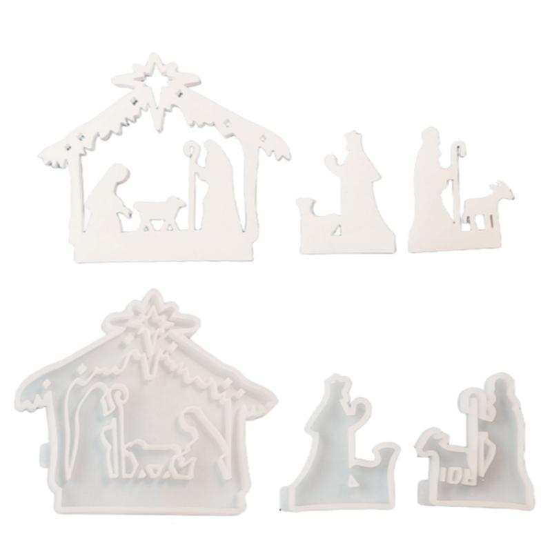 3pcs Silicone Molds Jesuses Baptism Castings Molds Religious Resin Molds Candle Molds Handmade Soap Molds For Candle Making