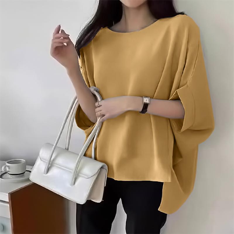 

ZANZEA Women Casual Round Neck Batwing Loose Half Sleeve Blouse XL хаки