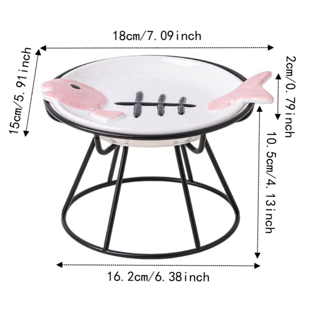 Ceramic Pet Food Water Bowl Cute Raised Pet Feeder Easy To Clean Pet Food Dispenser Pet Supplies