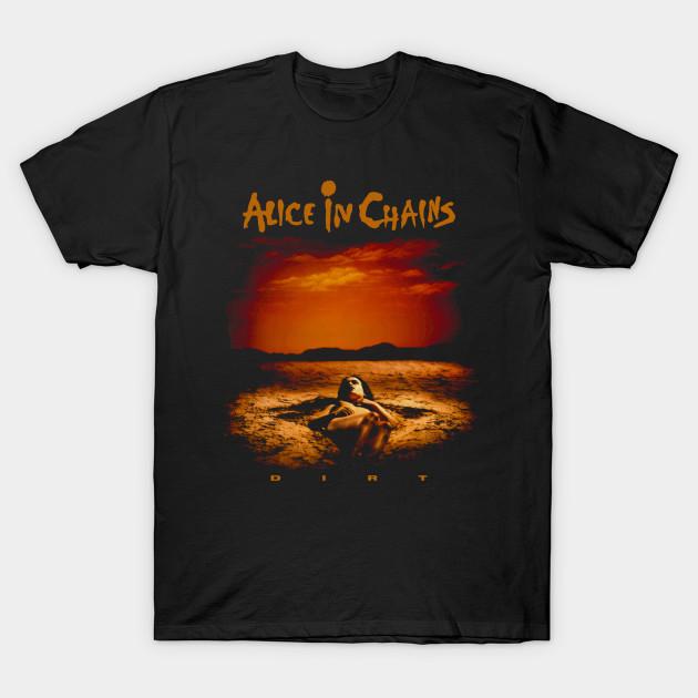 

Men Black Print T-shirt Vintage - Alice In Chains No-Cut Transfer Paper Print Cotton Tshirt 4XL чорний