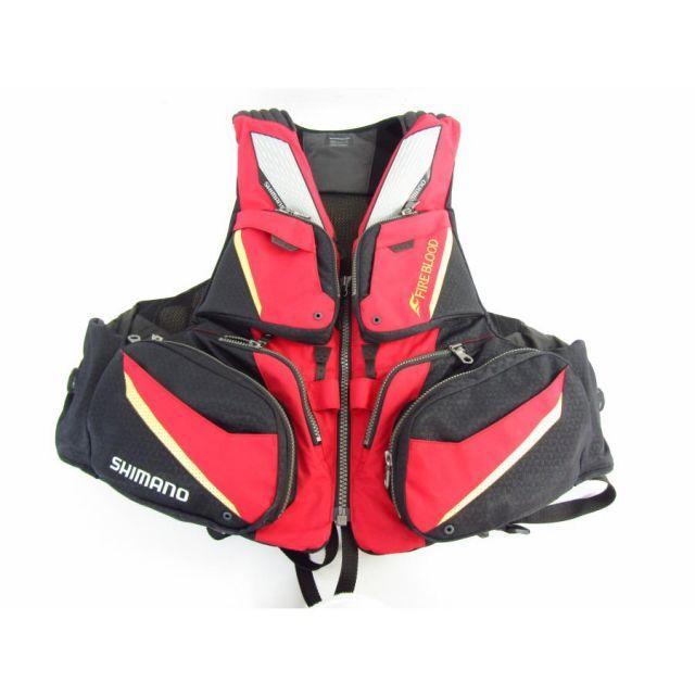 Used SHIMANO Limited Pro Floating Vest FIRE BLOOD VF-110V SIZE:XL SP12295
