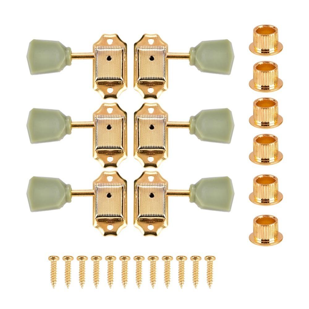 Gold + Jade Color Guitar Tuning Pegs 3L3R Configuration Tuning Pegs Guitar Tuners For Guitar