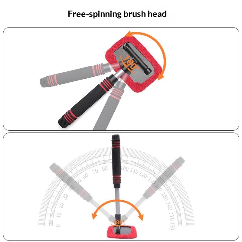 2026 New Car Windshield Cleaning Brush Set Microfiber Telescopic Window Glass Cleaner Car Window Cleaner Window Scraping Mist