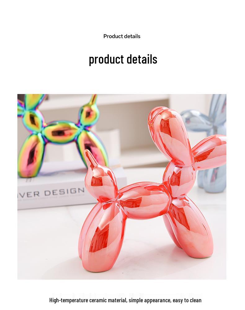 Nordic Luxury Ceramic Balloon Dog Ornament for Home Décor
