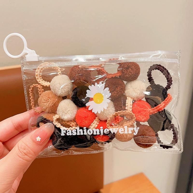 20Pcs Cute Hairball Scrunchie Set Children Girls Kids Baby Elastic Hair Rubber Bands Accessories Tie Hair Ring Rope Headdress