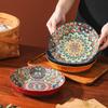 Handmade Ceramic Dinnerware Set Boho Moroccan Style Multicolor Gift Set Plates & Bowls Colorful Ceramic Plates