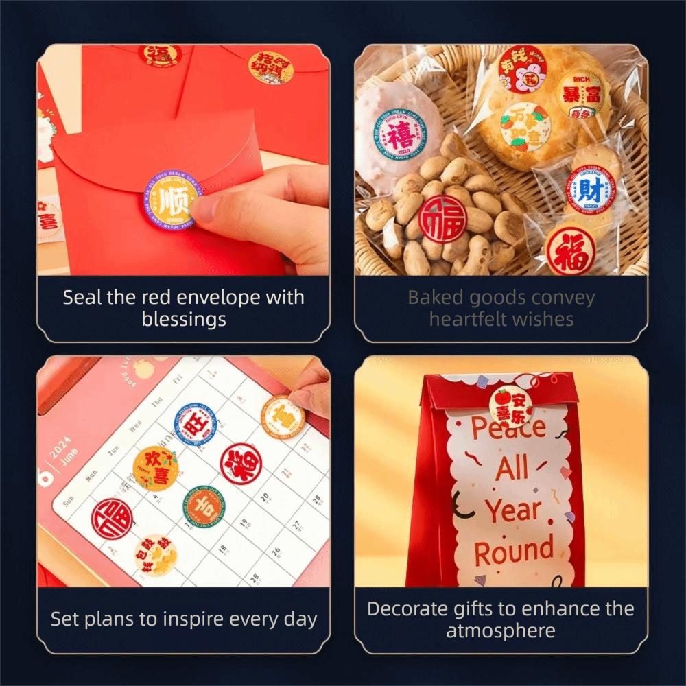 Cute Style Lunar New Year Stickers The God of Wealth Stickers  Festive Celebration