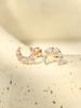Minimalpiercing 14K Crystal Crescent Moon Piercing Earrings