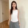 White Sleeveless Outer Wear Suspender Vest, Women's Summer Korean Beautiful Spice Girls Versatile and Thin Top, Covering Breasts and Matching Inside