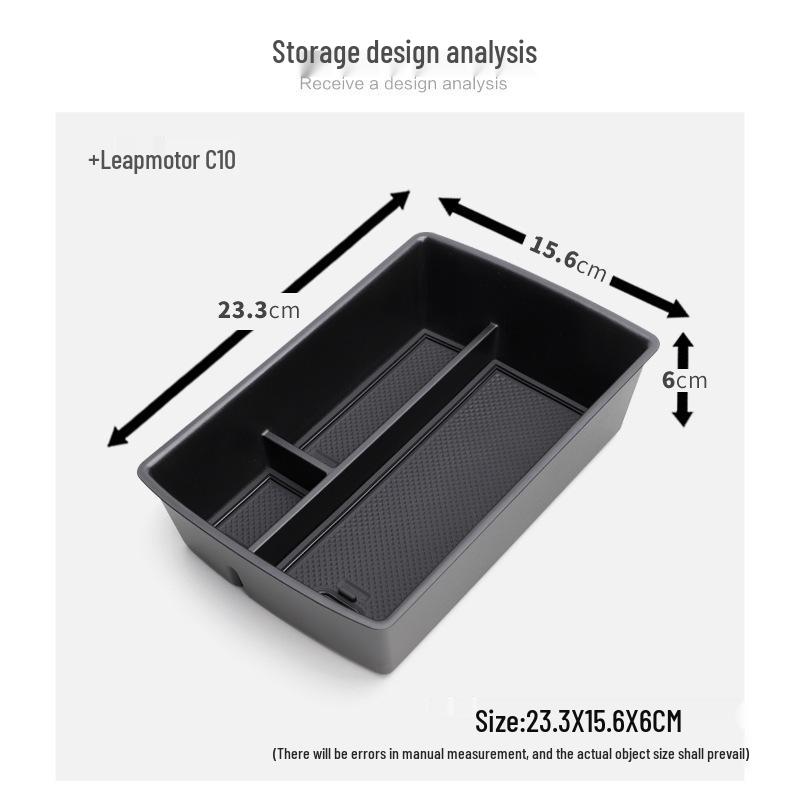 Leapmotor C10 Armrest Storage Box: Center Console Organizer for Car Interior Decoration and Modification.