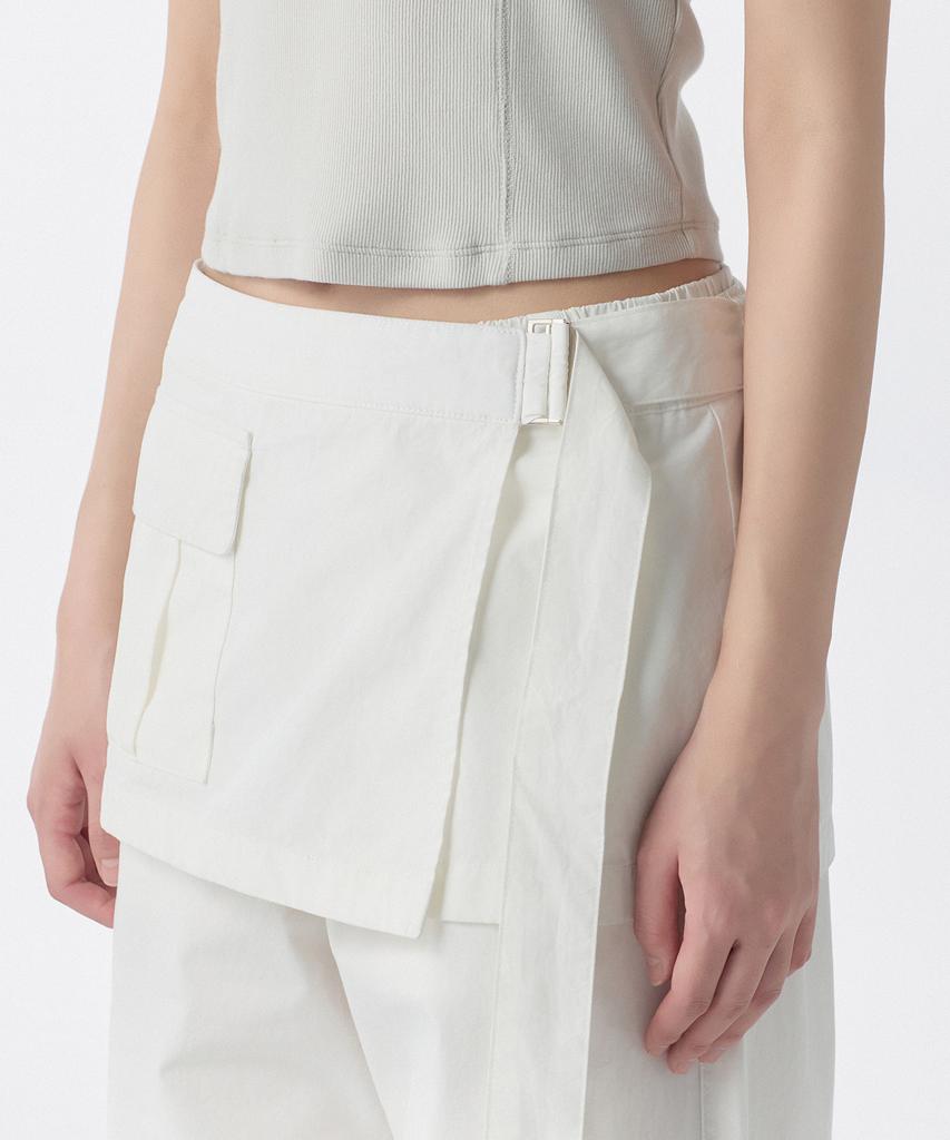 MUSINSA STANDARD WOMAN Women'S Wrap Skirt Parachute Pants [White]