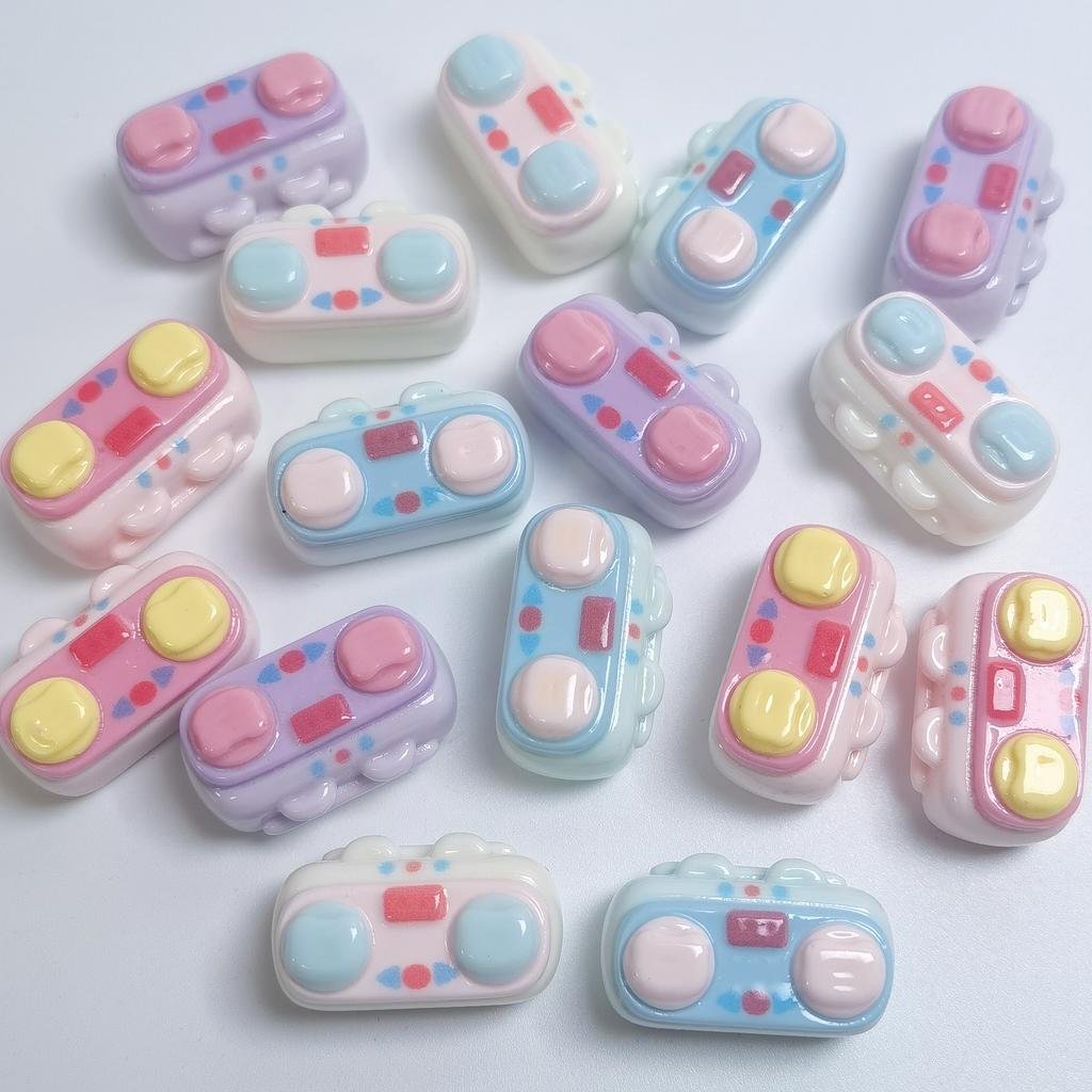100pcs Resin Kawaii Radio Flatback Cabochon Music Figurine Scrapbooking DIY Home Accessories Home Doll House Crafts