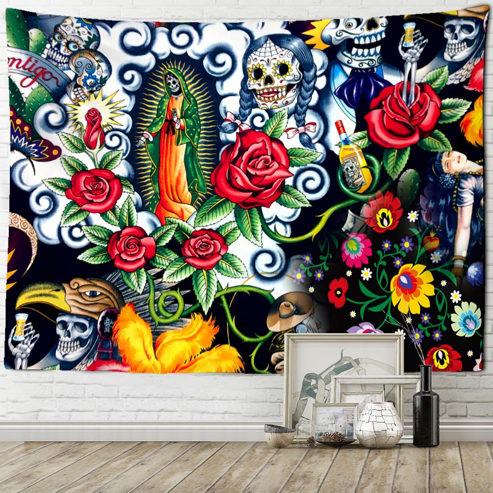 Romantischer Sonnenblumen-Astronaut Wandteppich Wandbehang Hippie Tapiz Kunst Böhmische Mystik Wohnzimmer Schlafzimmer Heimdeko