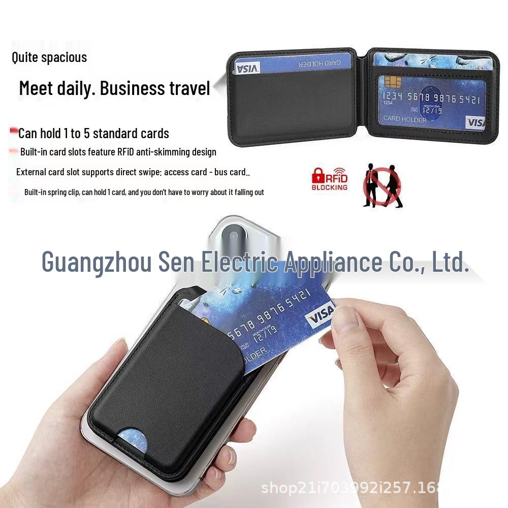 MagSafe-Compatible Magnetic Card Holder & Stand for iPhone 17: Multifunctional Wallet with Folding, Rotating Shaft