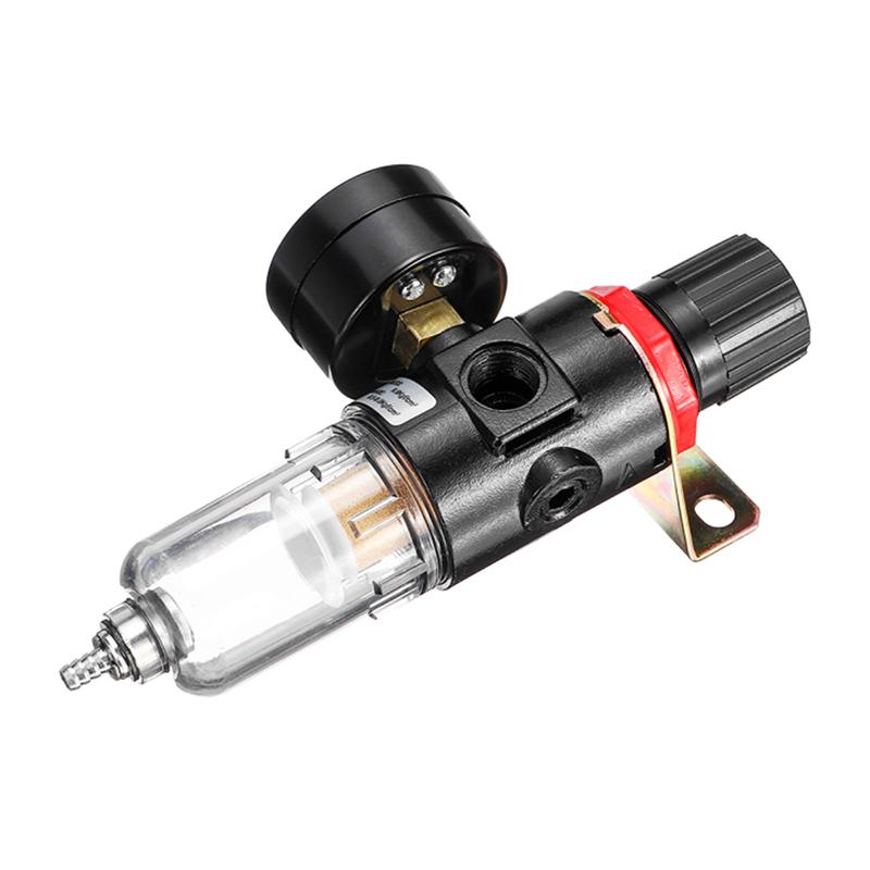 1/4'' Luftkompressorfilter Vannseparator Felle Verktøysett Med Regulator Manometer