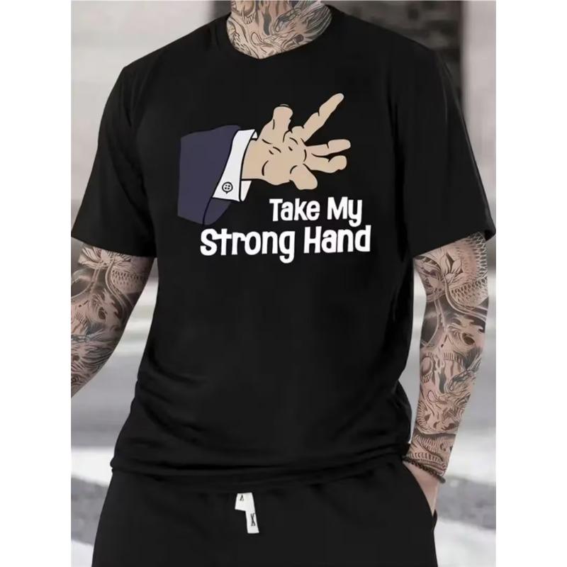 Европейские размеры Мужская футболка с модными узорами и трендовыми принтами | Обычный крой, Удобная, Повседневный стиль S чёрный