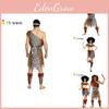 Traje Primitivo Unissex da Moda Para Casais Apresentando Design Divertido de Osso Ideal Para Apresentações de Palco
