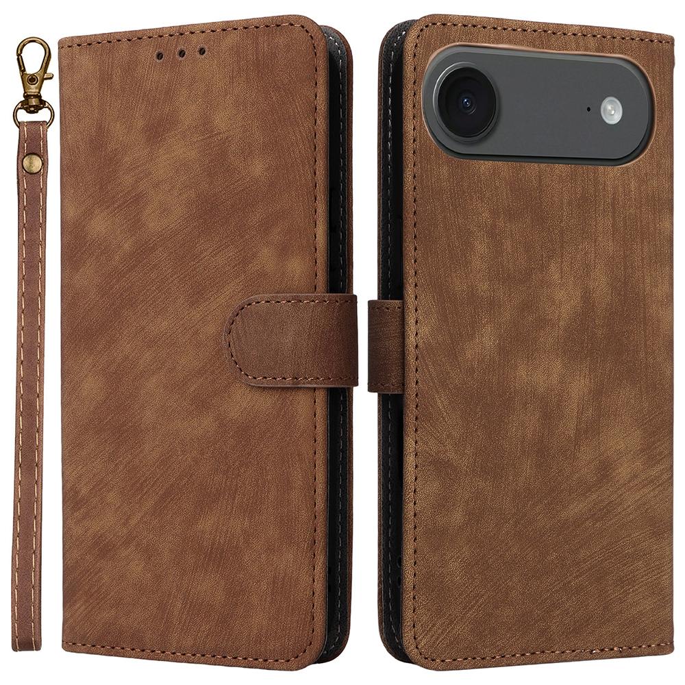For iPhone Air Case Wallet RFID Blocking PU Leather Phone Cover Stand with Strap
