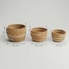 Cotton & Seagrass Large Baskets – Natural Stripes – Set of 3