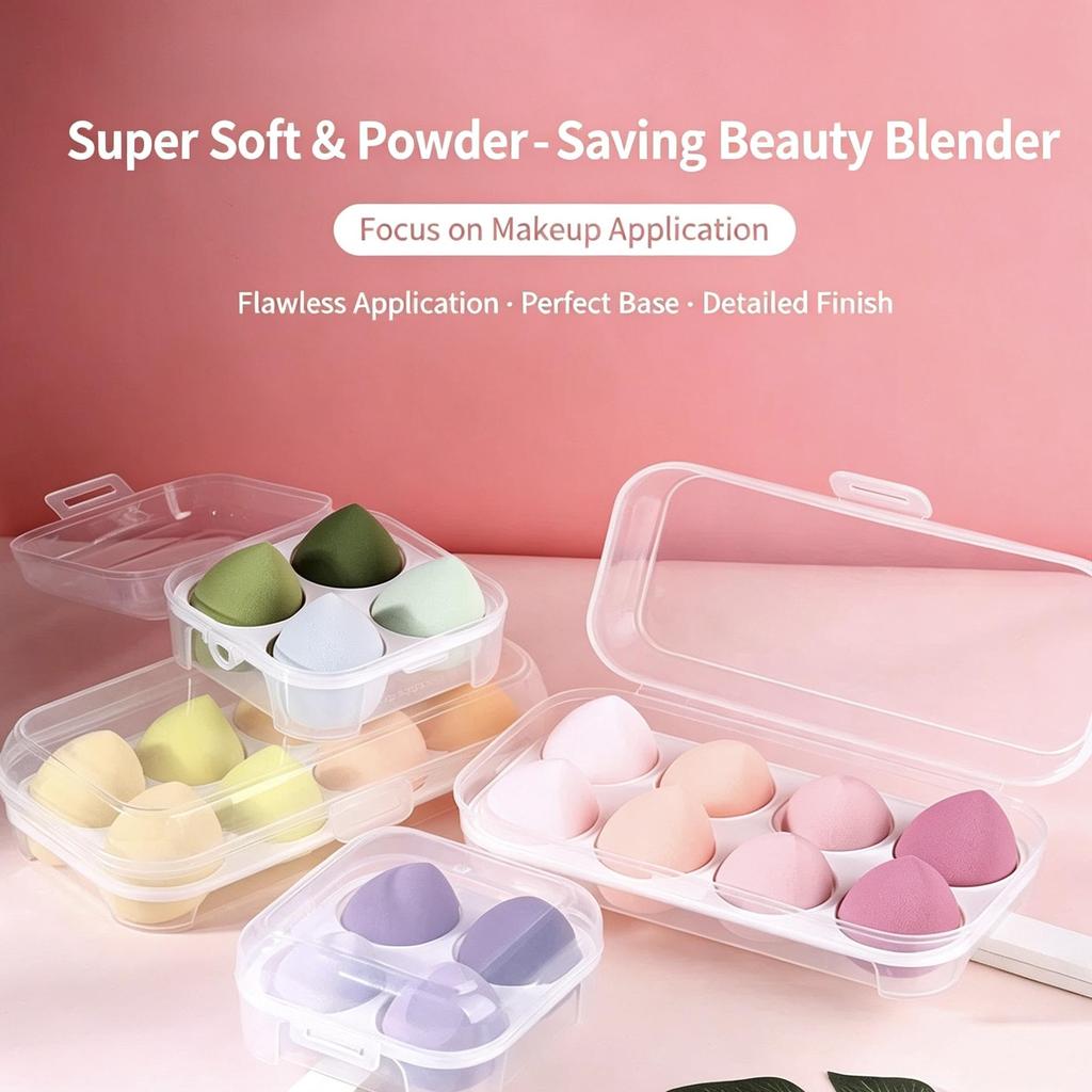 Beauty Sponge Set, Dual Use Dry & Wet Makeup Blender, Gourd Shape Foundation Sponge, Non-Absorbent Makeup Sponge for Liquid Foundation, Cream & Powder