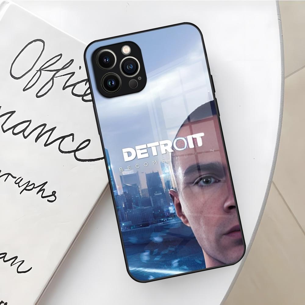 Spiel Detroit Become Human Handyhülle für iPhone 17 16 Air 15 14 12 11 13 Pro Max Mini X Xr Xs Se Puls Glas Hülle