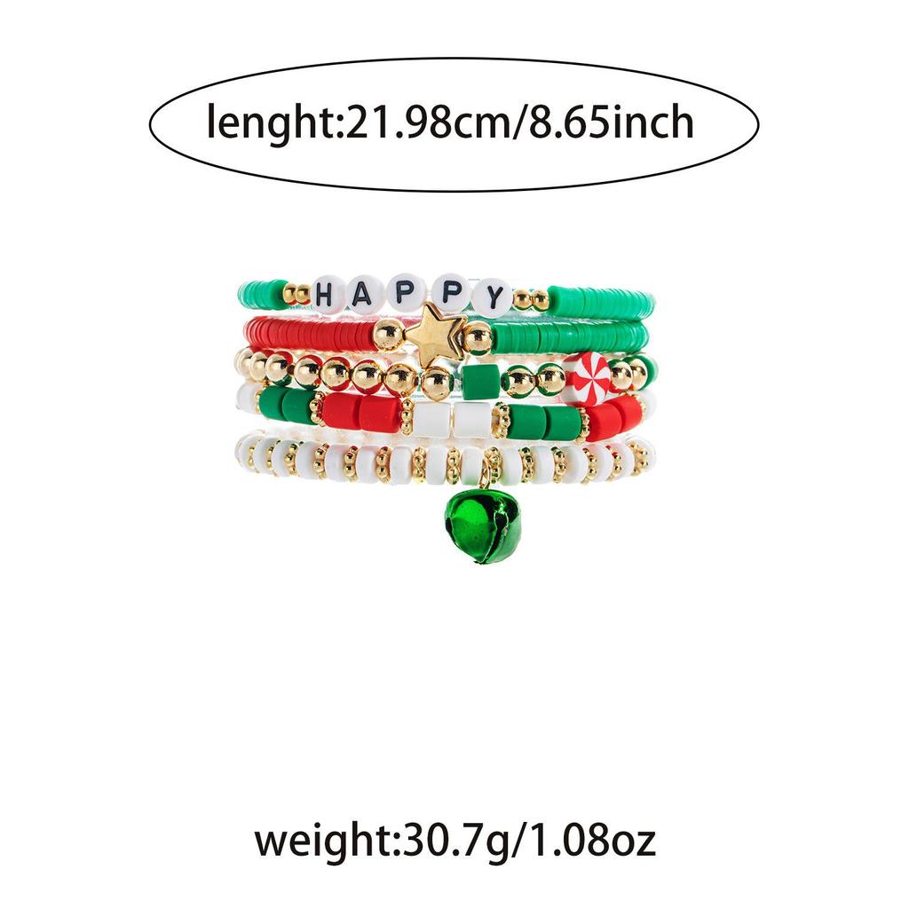 European & American Christmas Reindeer Beaded Bracelet: Creative Women's Holiday Jewelry